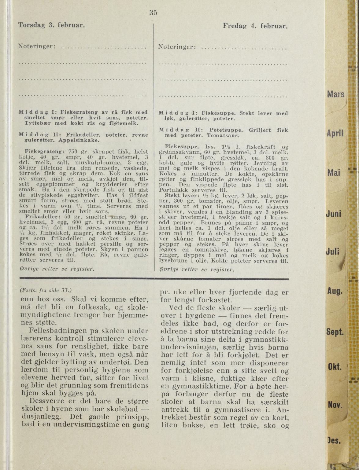 Faksimile av almanakksiden 3. februar 1938