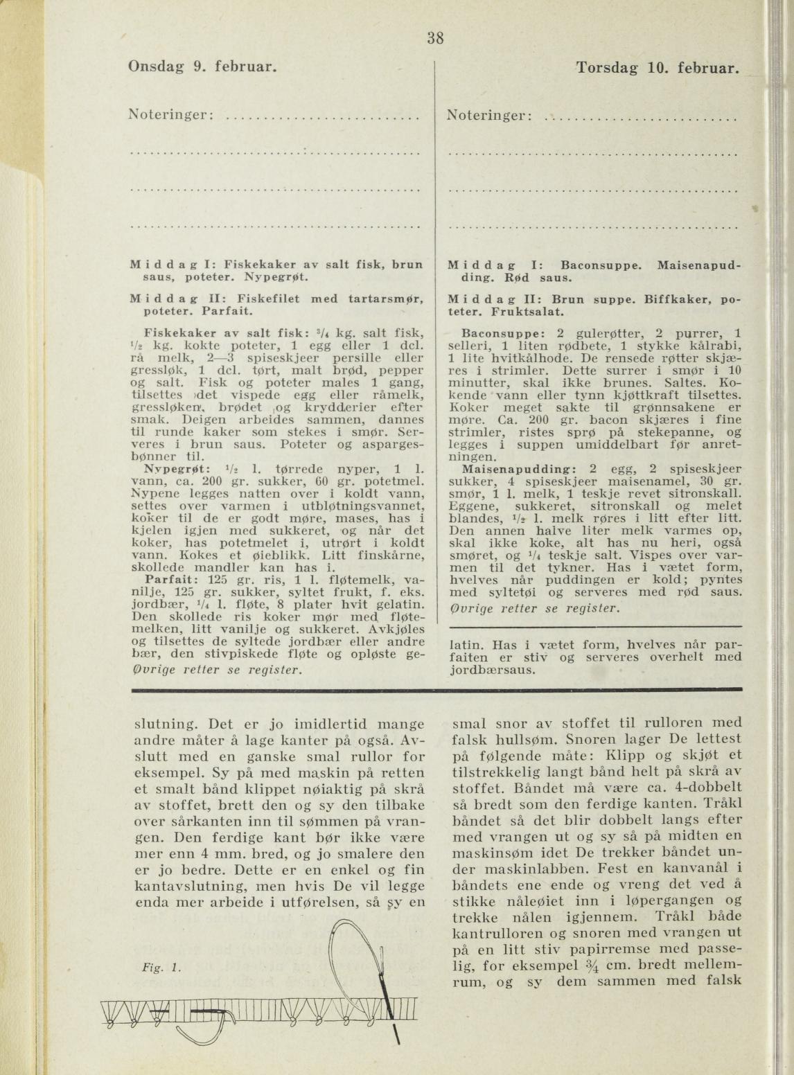 Faksimile av almanakksiden 9. februar 1938