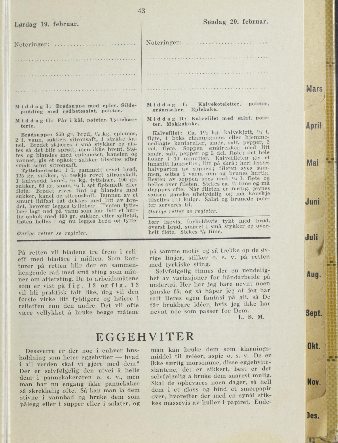 Faksimile av almanakksiden 19. februar 1938