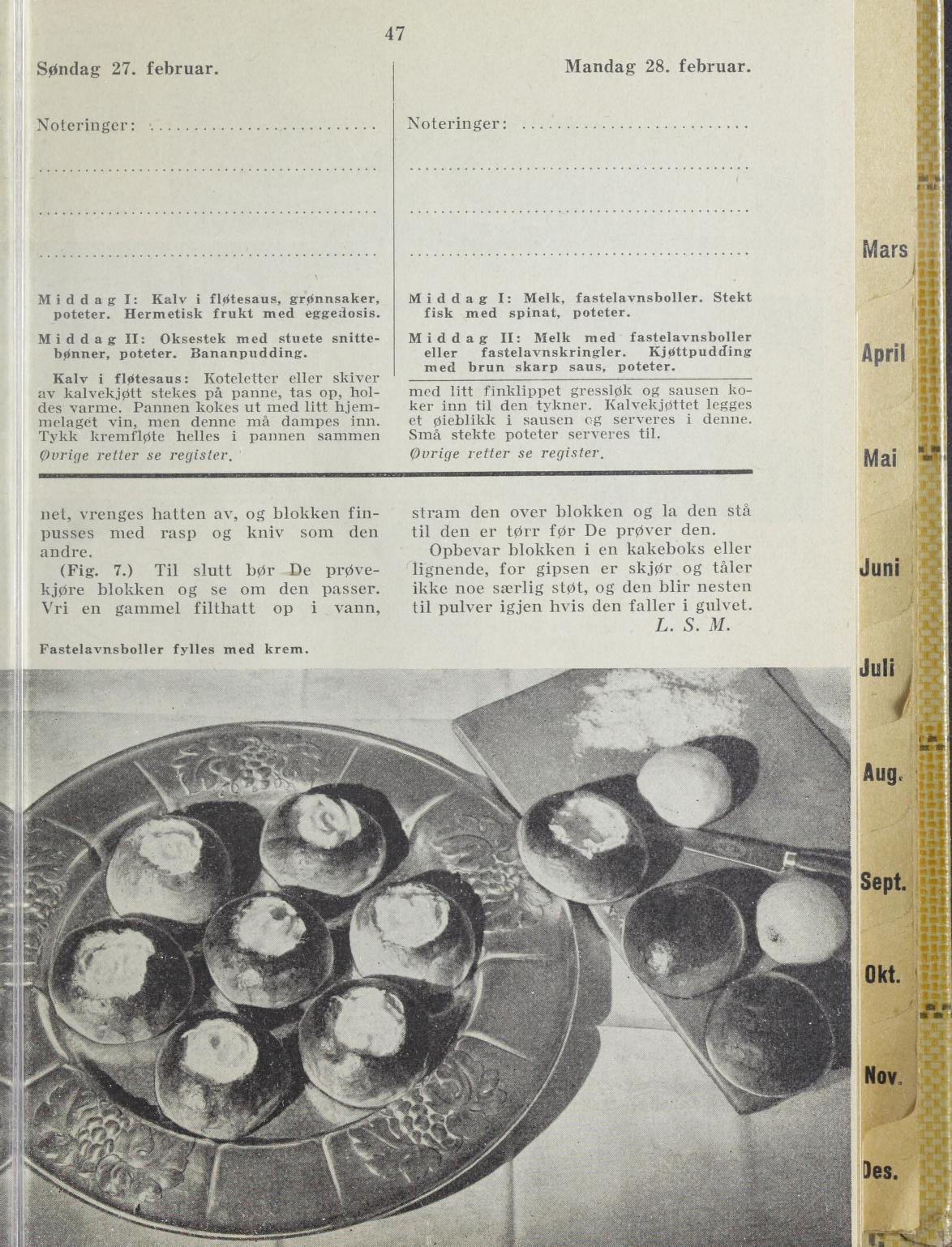 Faksimile av almanakksiden 27. februar 1938