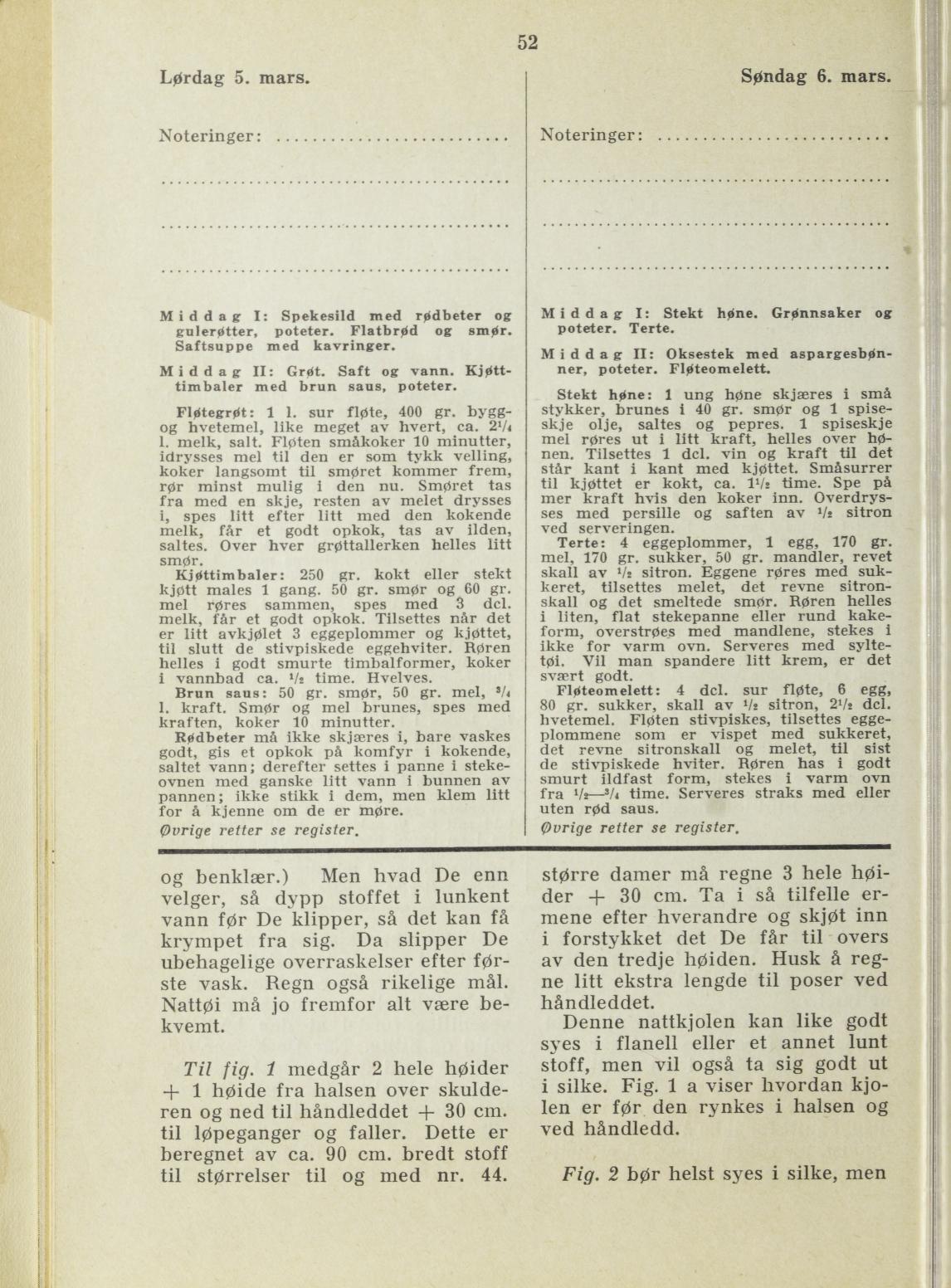 Faksimile av almanakksiden 5. mars 1938