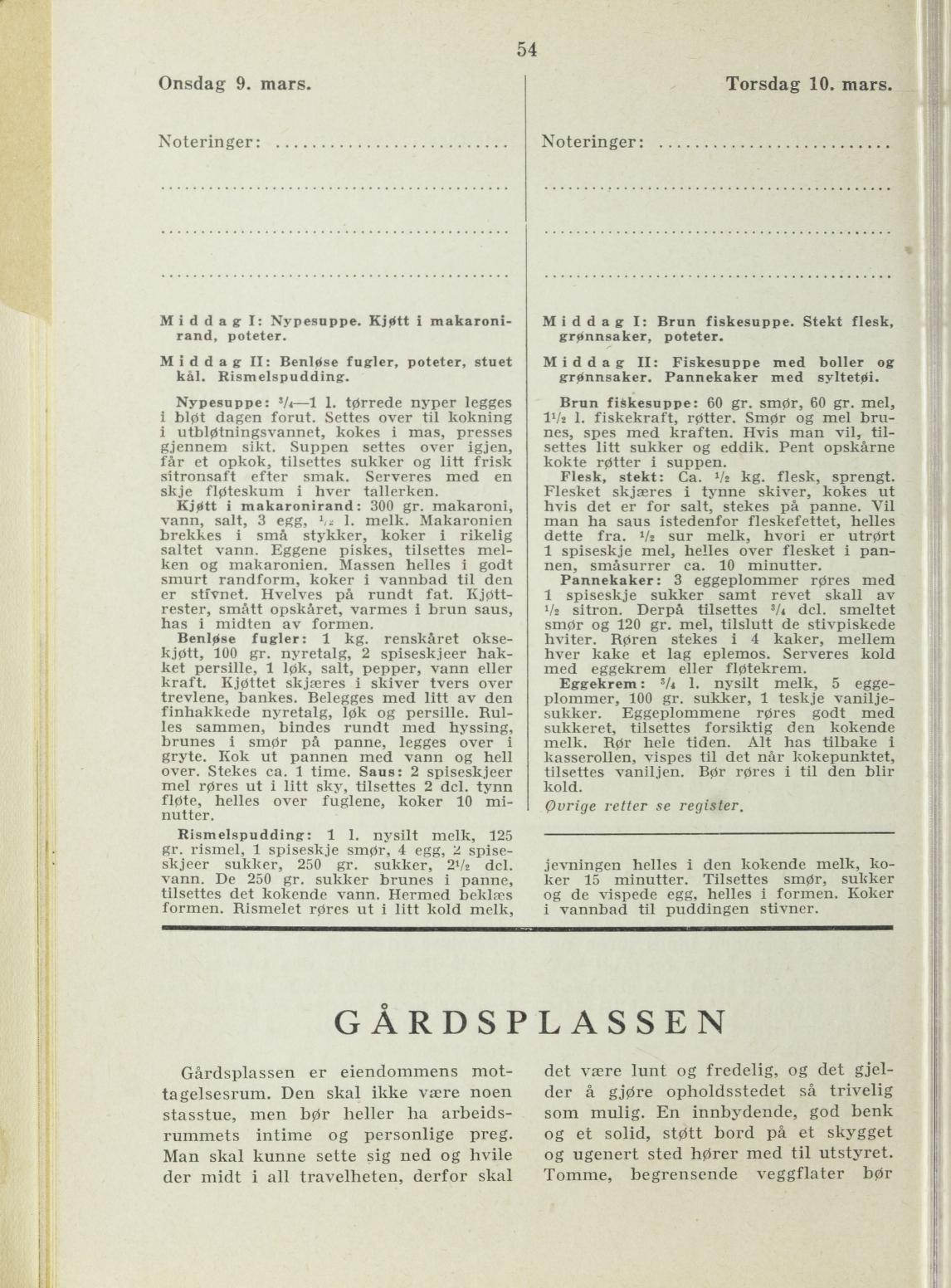 Faksimile av almanakksiden 9. mars 1938
