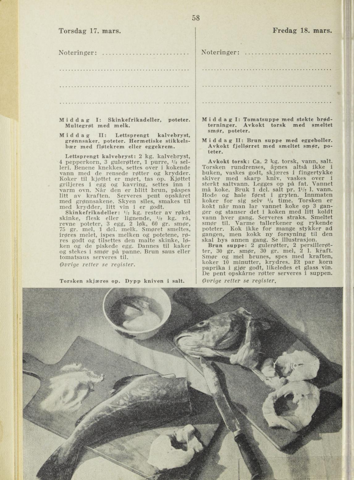 Faksimile av almanakksiden 17. mars 1938