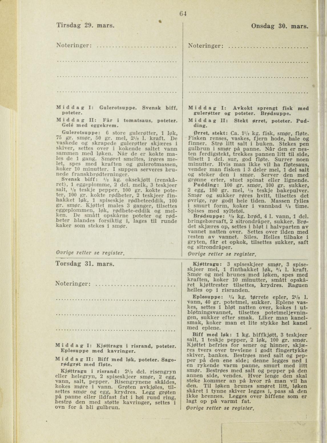 Faksimile av almanakksiden 29. mars 1938