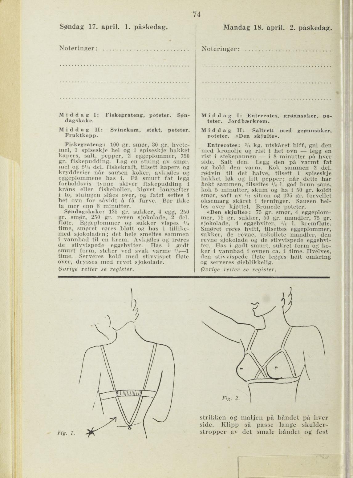Faksimile av almanakksiden 17. april 1938