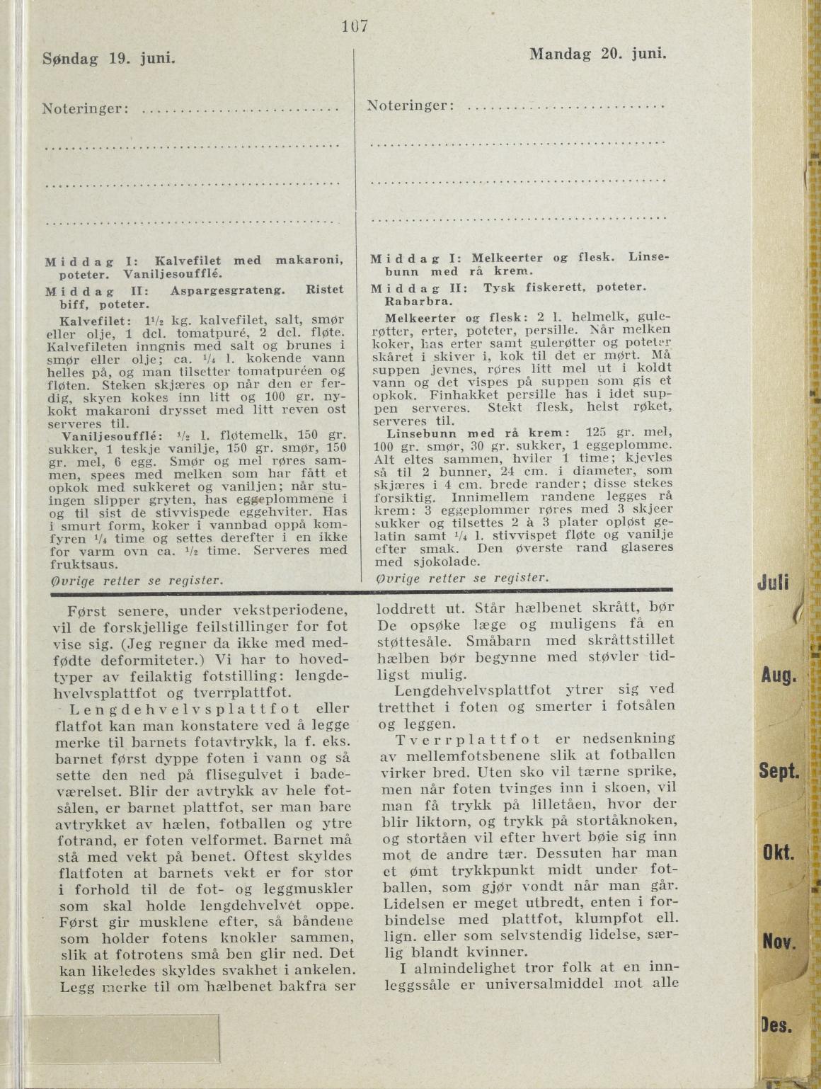 Faksimile av almanakksiden 19. juni 1938