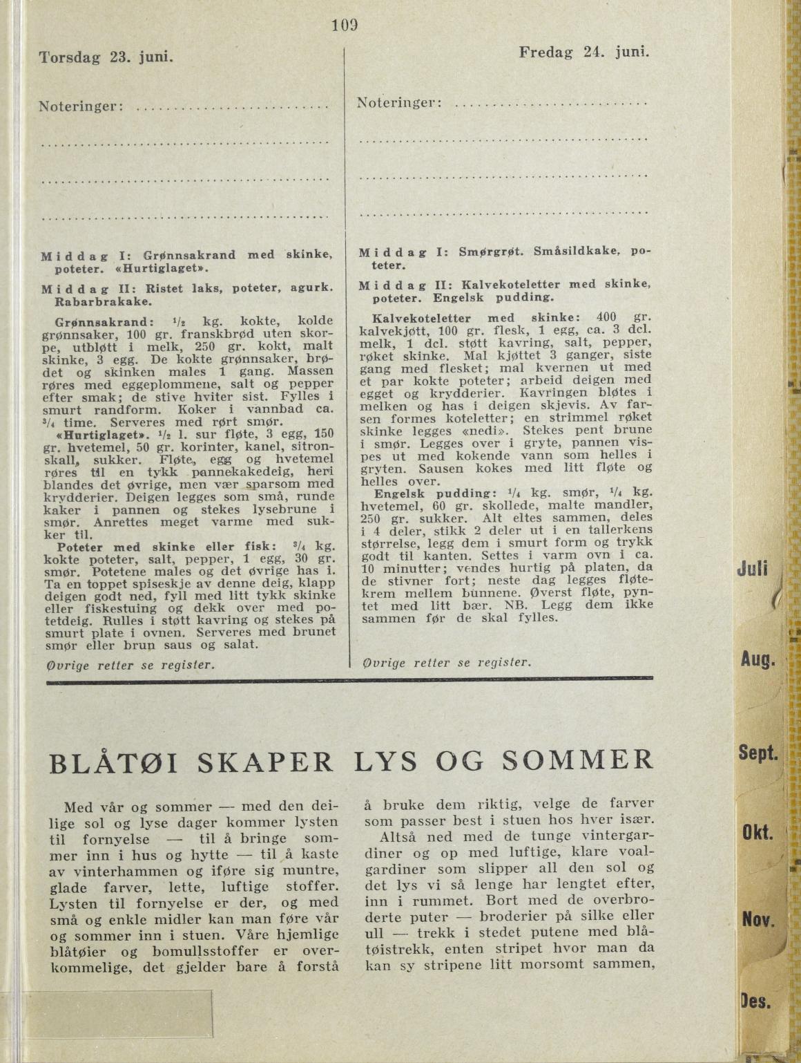 Faksimile av almanakksiden 23. juni 1938