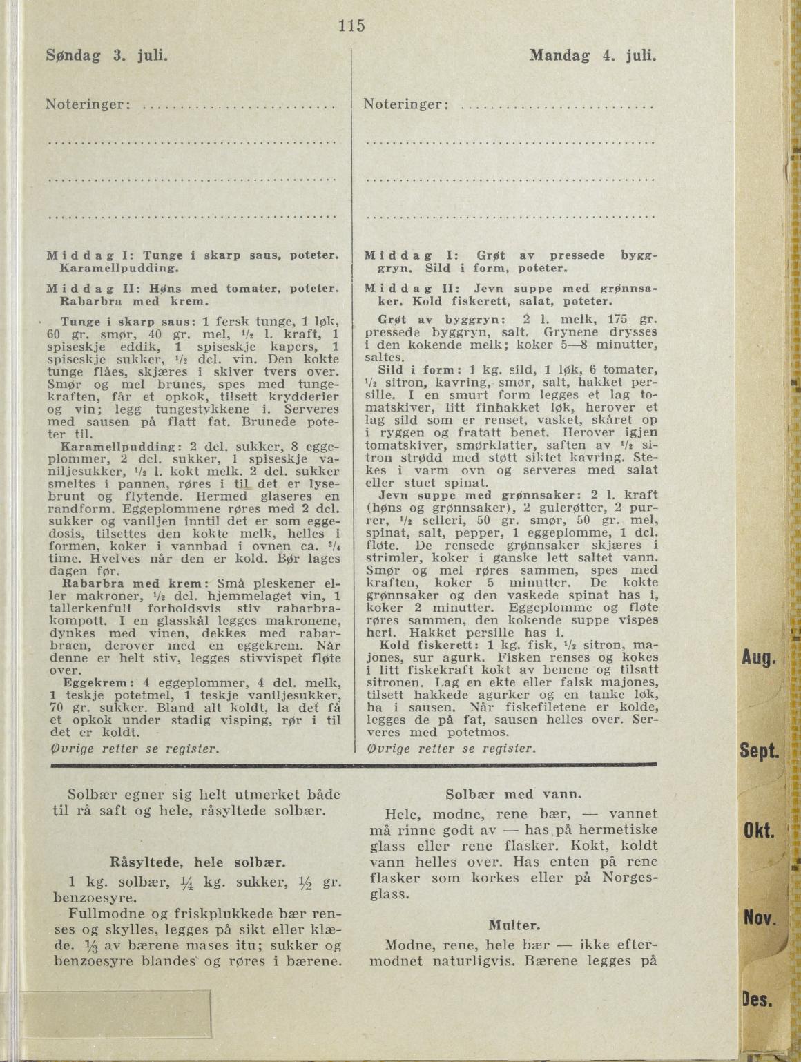 Faksimile av almanakksiden 3. juli 1938