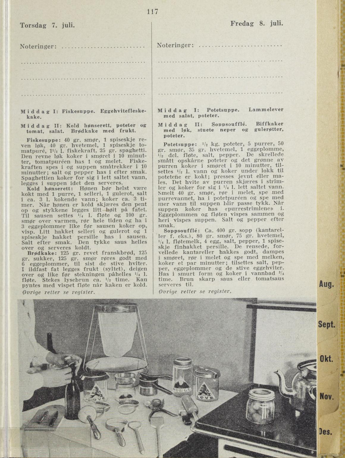 Faksimile av almanakksiden 7. juli 1938