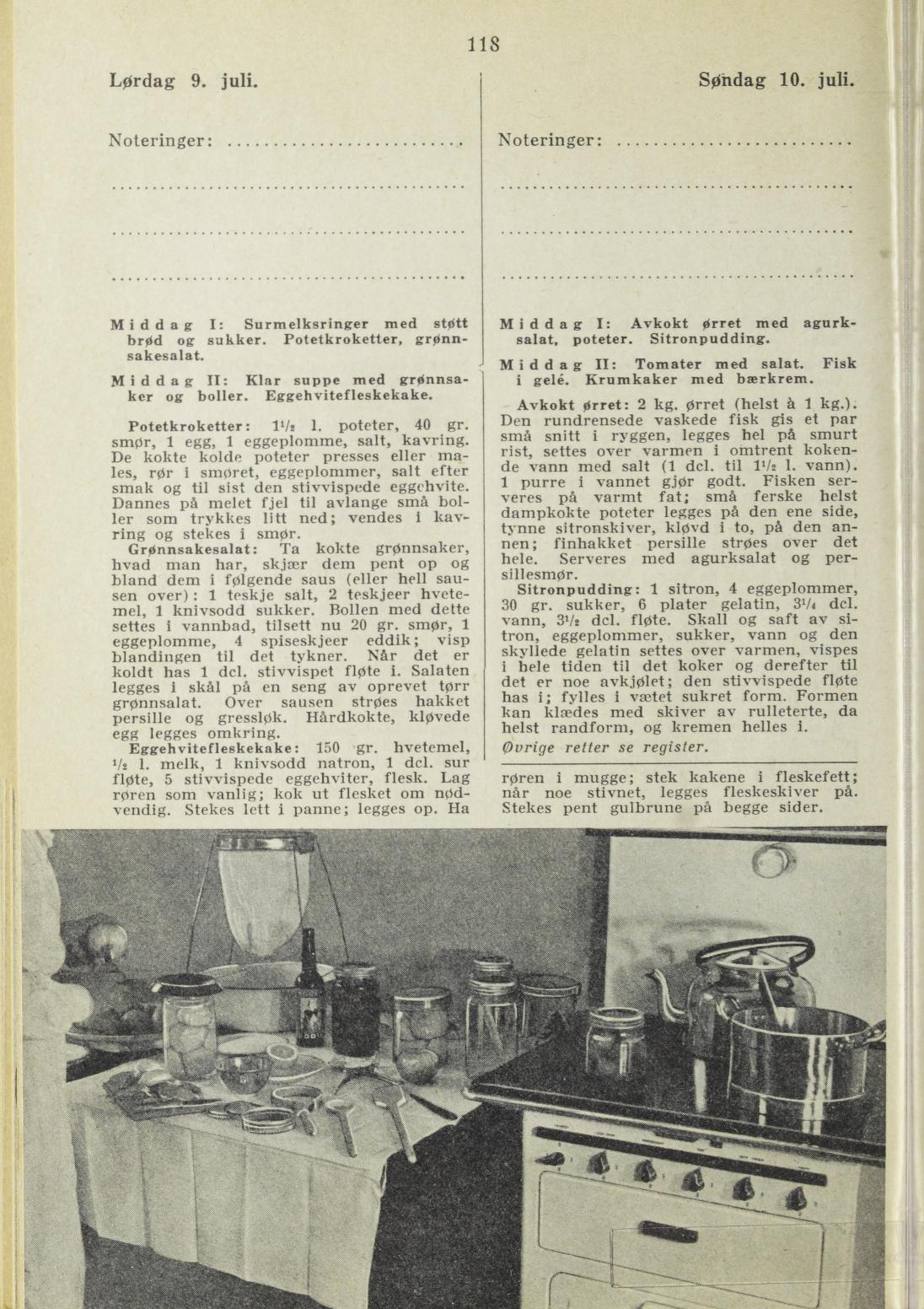 Faksimile av almanakksiden 9. juli 1938