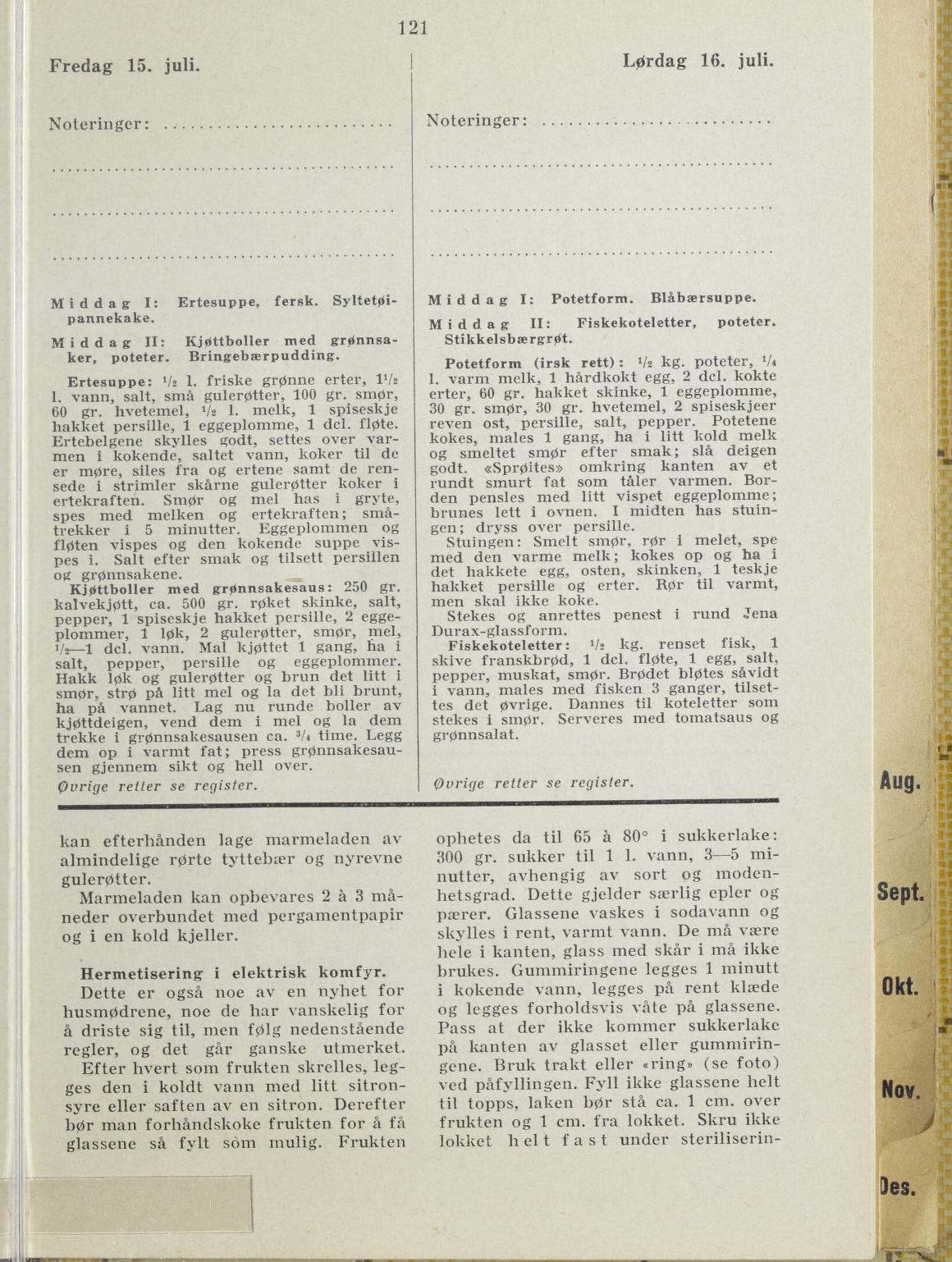 Faksimile av almanakksiden 15. juli 1938