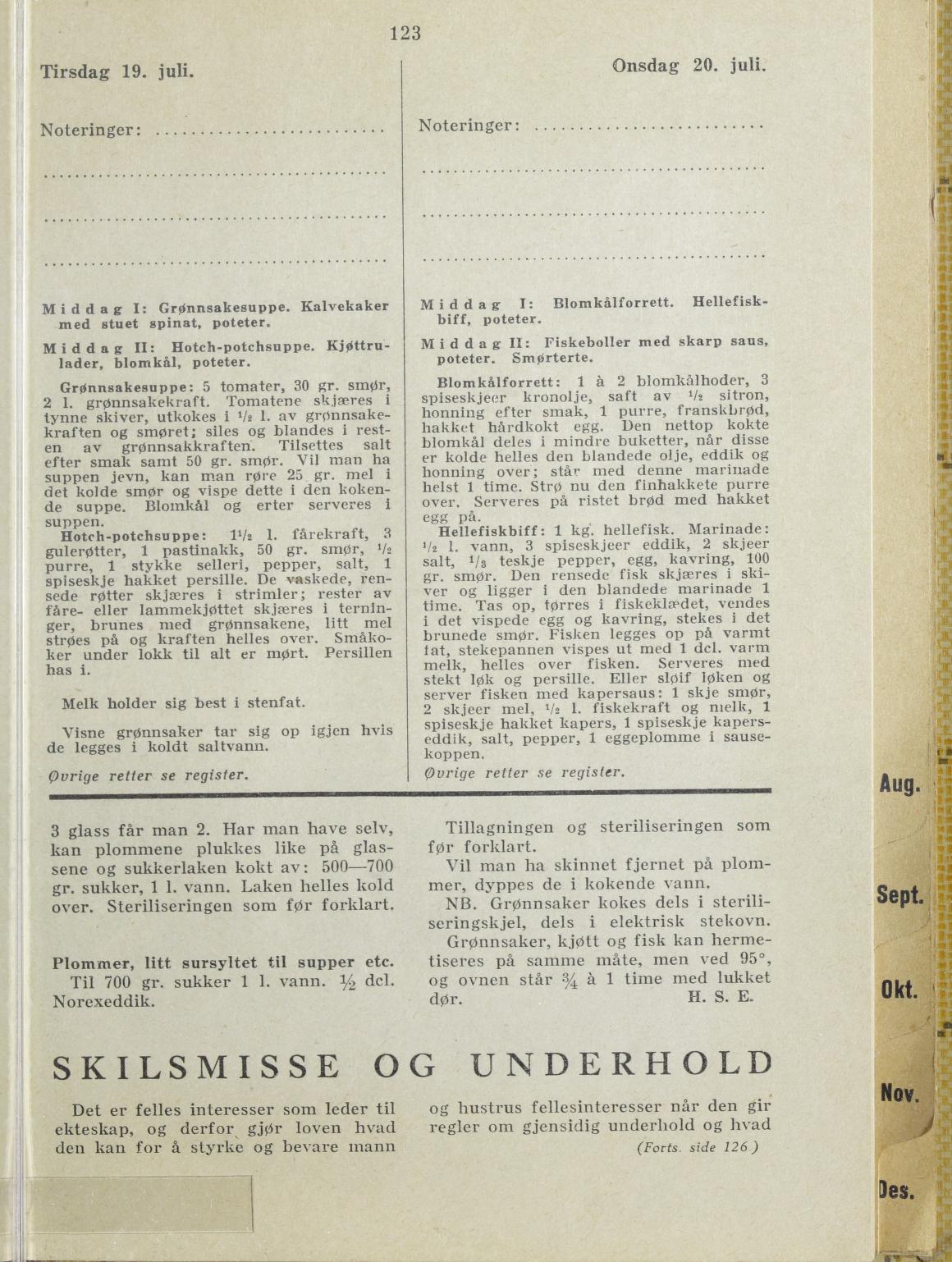 Faksimile av almanakksiden 19. juli 1938
