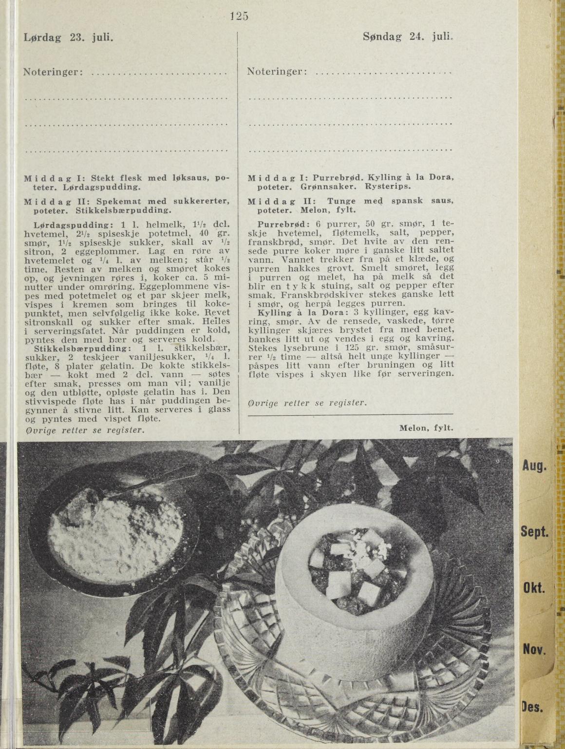 Faksimile av almanakksiden 23. juli 1938
