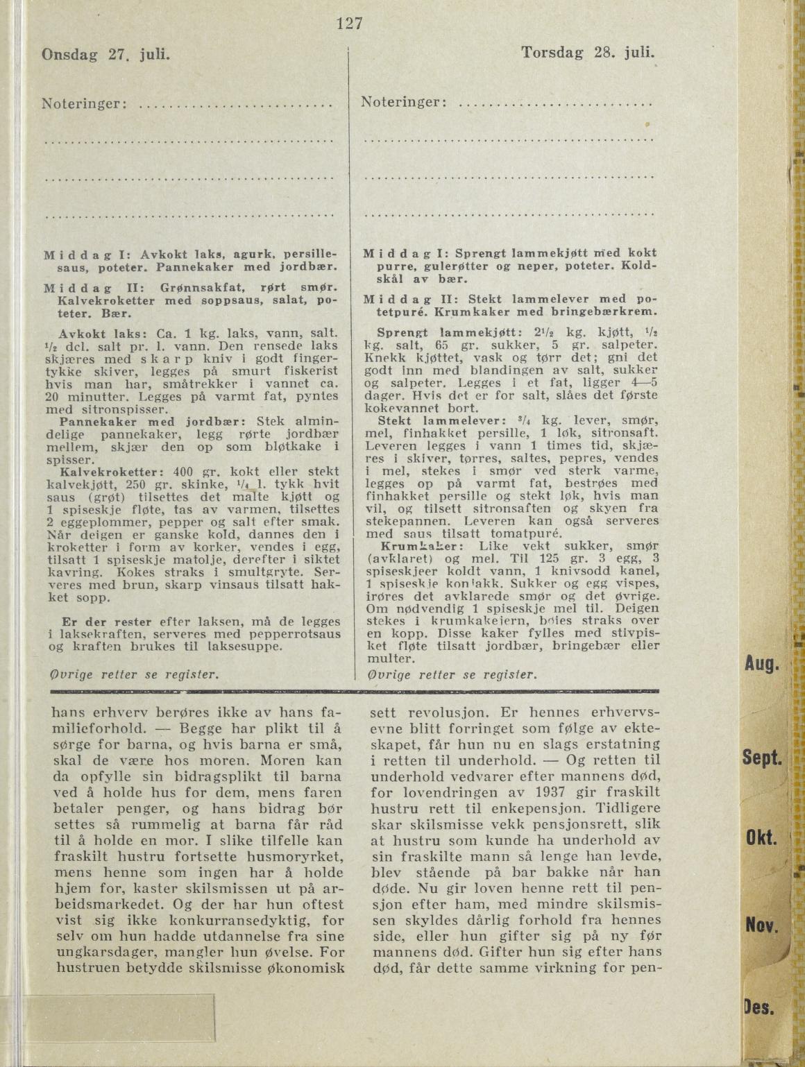 Faksimile av almanakksiden 27. juli 1938