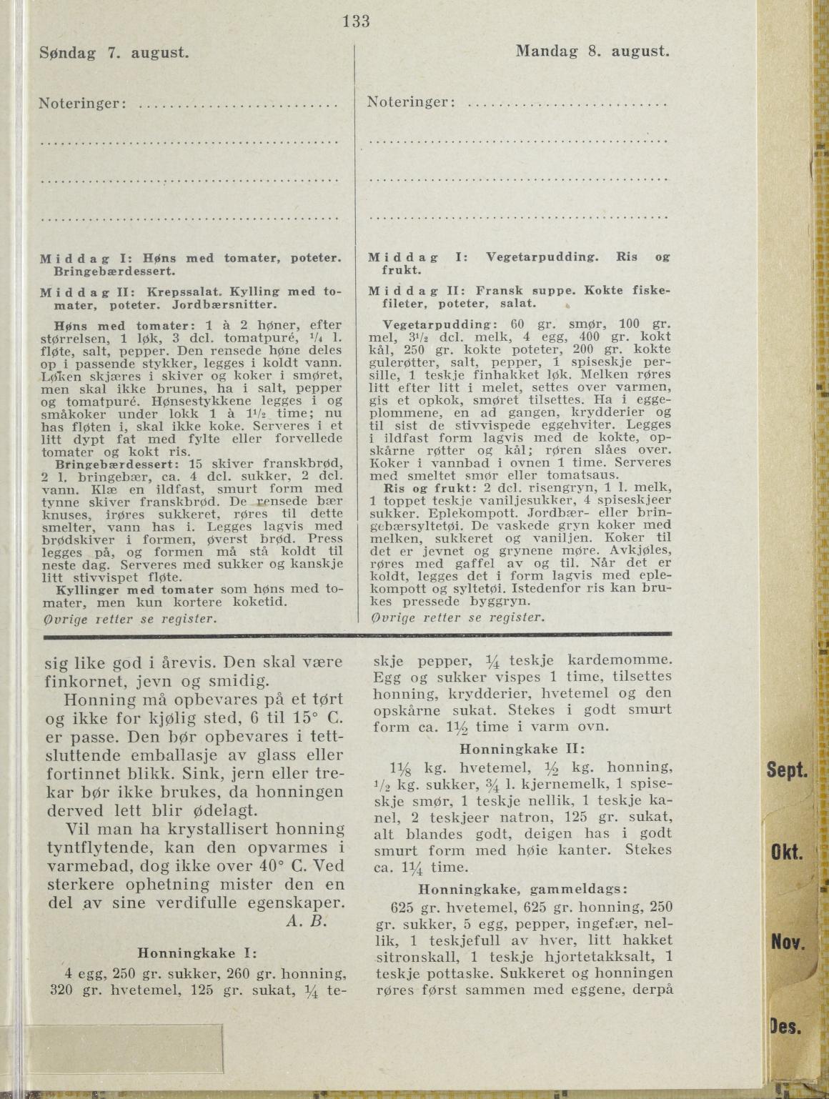 Faksimile av almanakksiden 7. august 1938