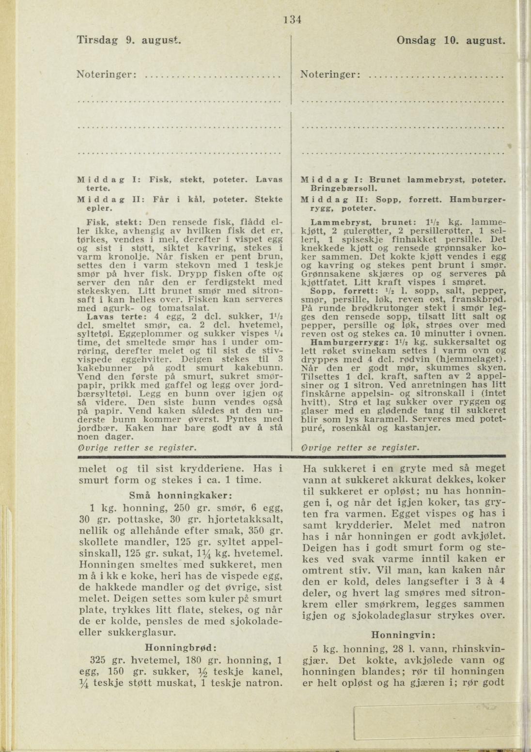 Faksimile av almanakksiden 9. august 1938