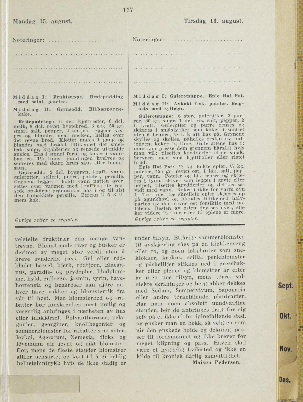 Faksimile av almanakksiden 15. august 1938