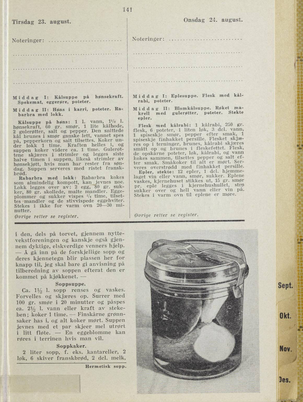Faksimile av almanakksiden 23. august 1938