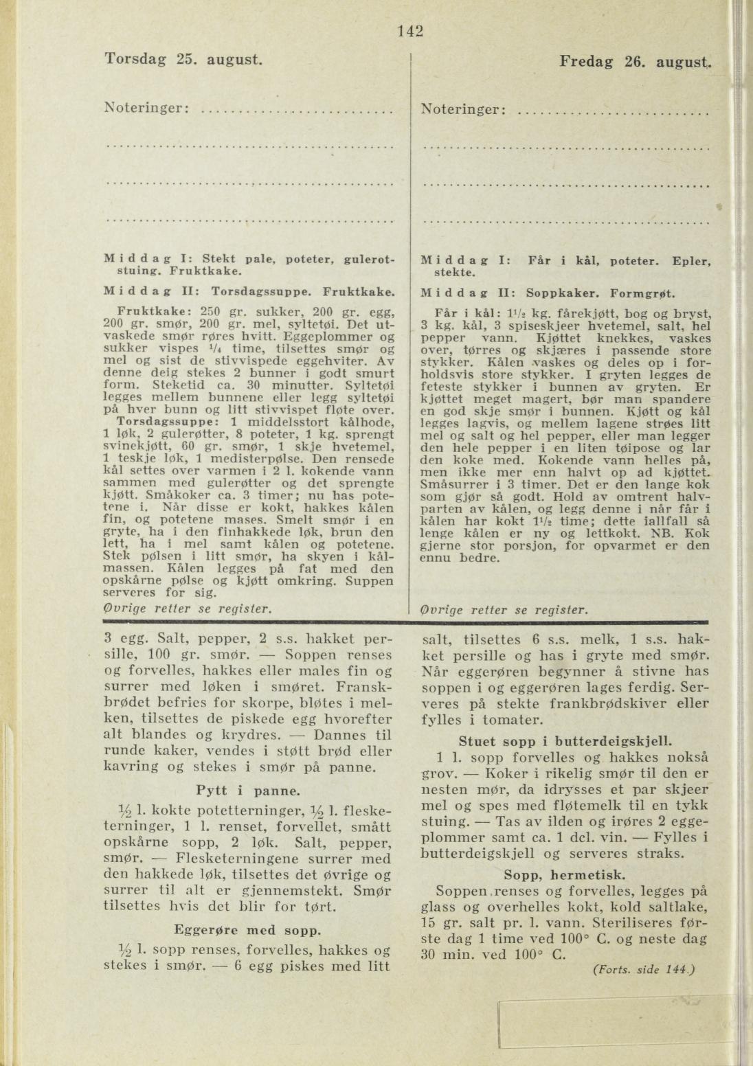 Faksimile av almanakksiden 25. august 1938