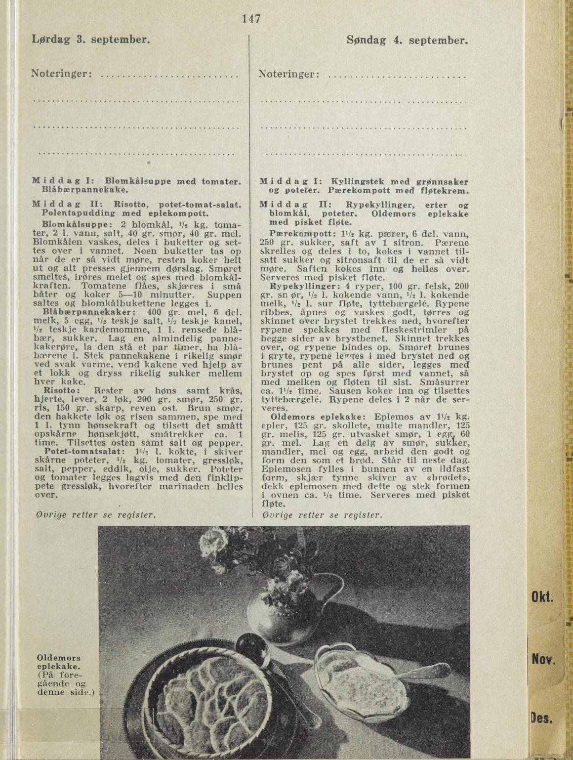 Faksimile av almanakksiden 3. september 1938