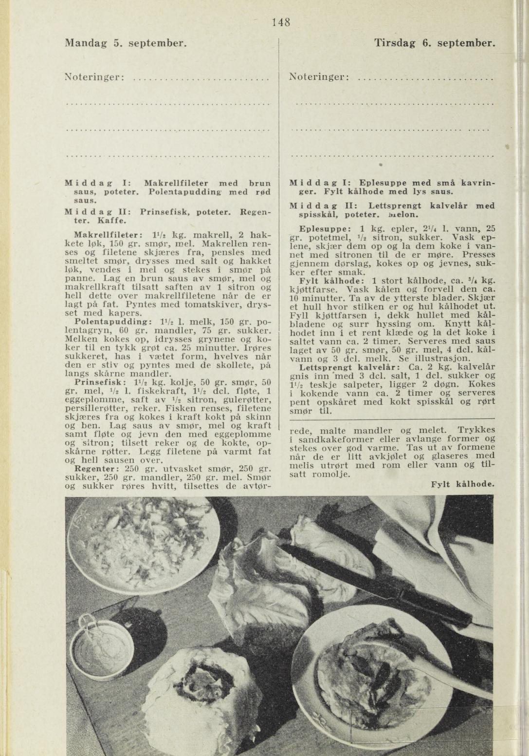 Faksimile av almanakksiden 5. september 1938