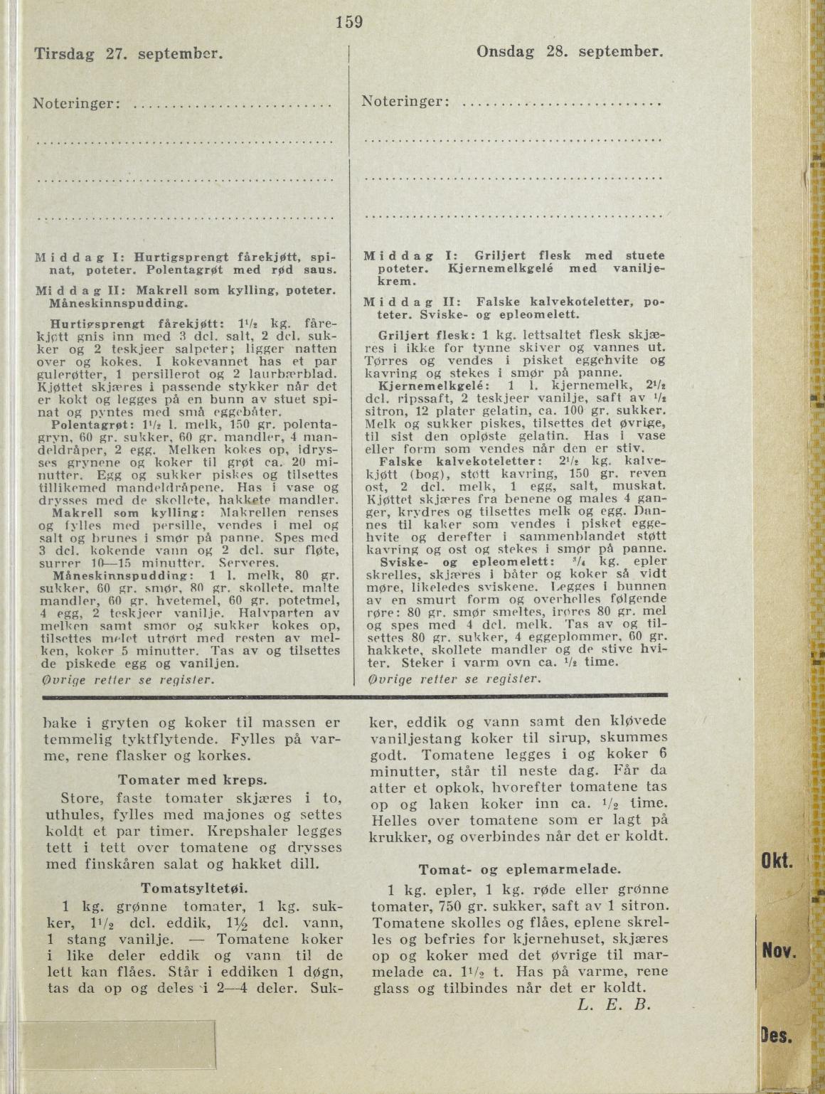 Faksimile av almanakksiden 27. september 1938