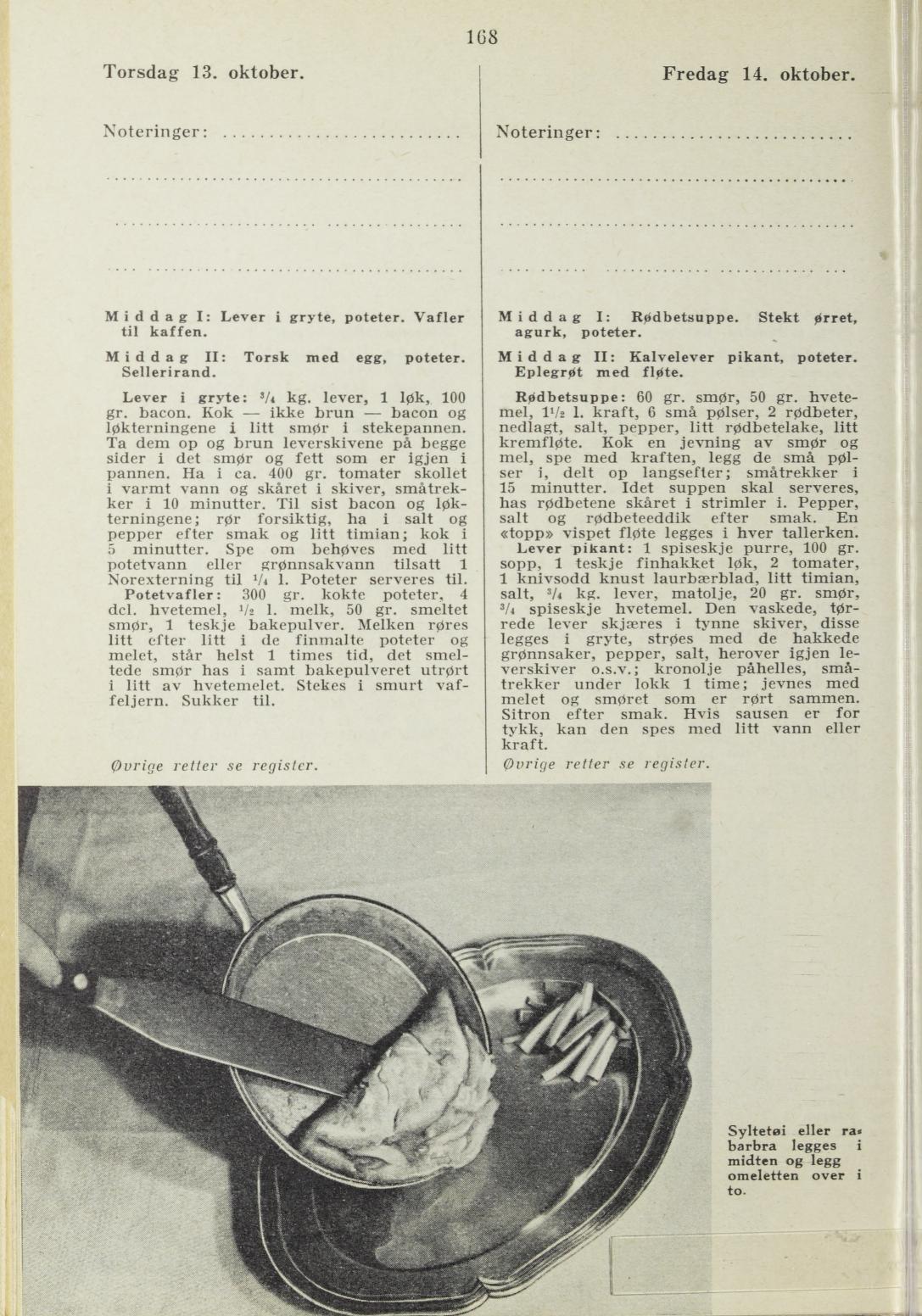 Faksimile av almanakksiden 13. oktober 1938