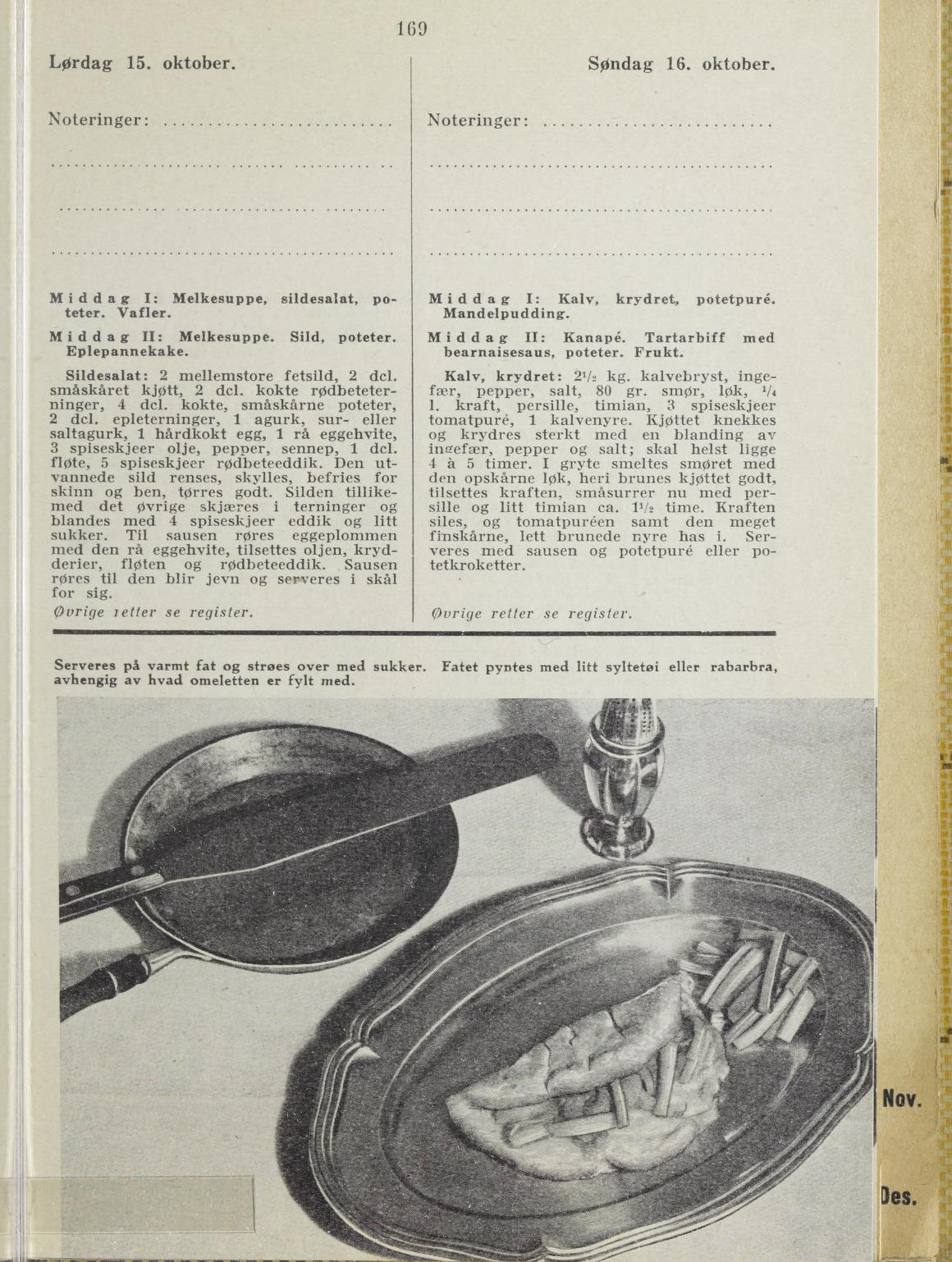 Faksimile av almanakksiden 15. oktober 1938