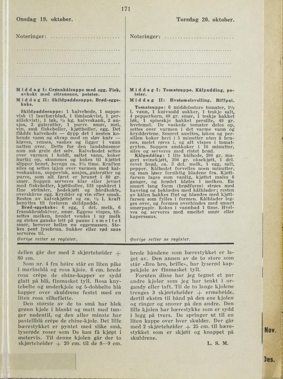 Faksimile av almanakksiden 19. oktober 1938