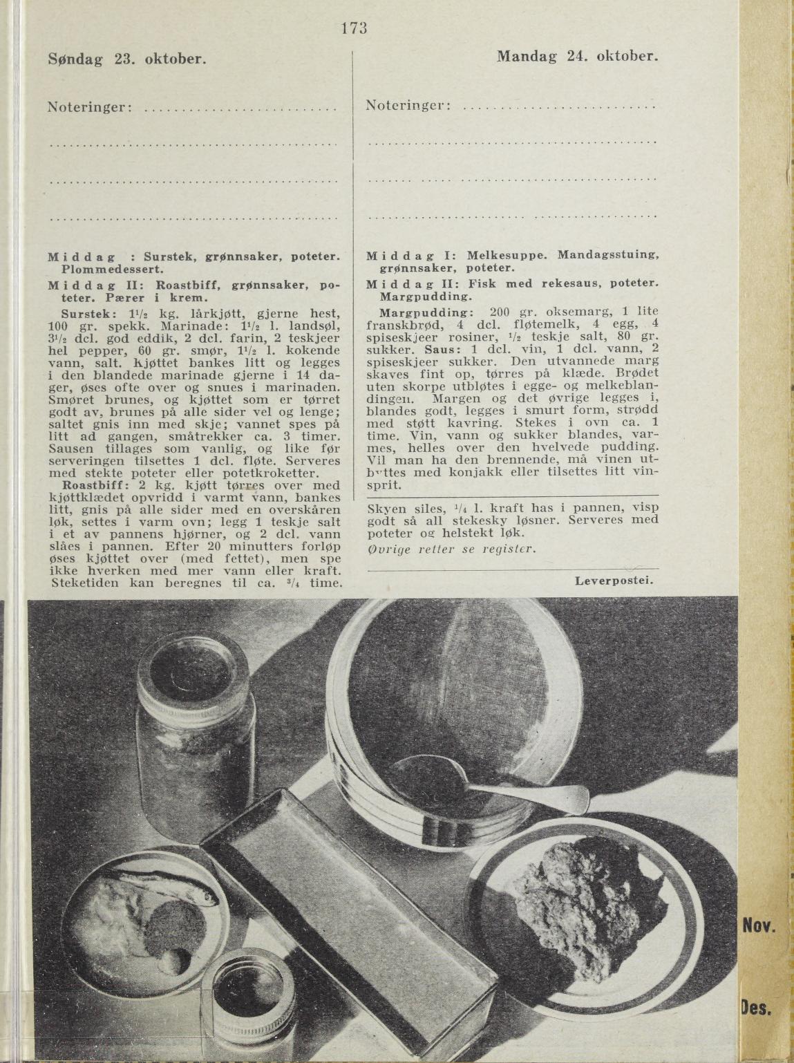 Faksimile av almanakksiden 23. oktober 1938