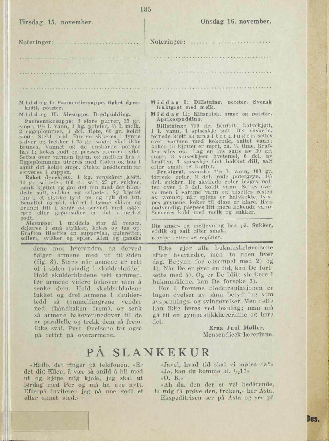 Faksimile av almanakksiden 15. november 1938