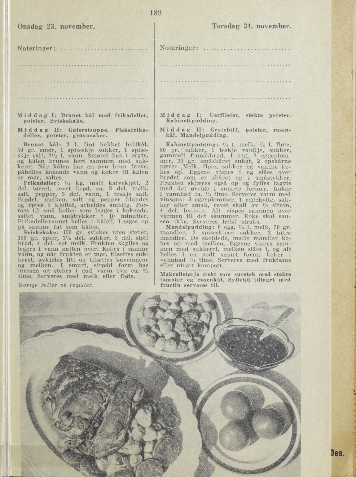 Faksimile av almanakksiden 23. november 1938