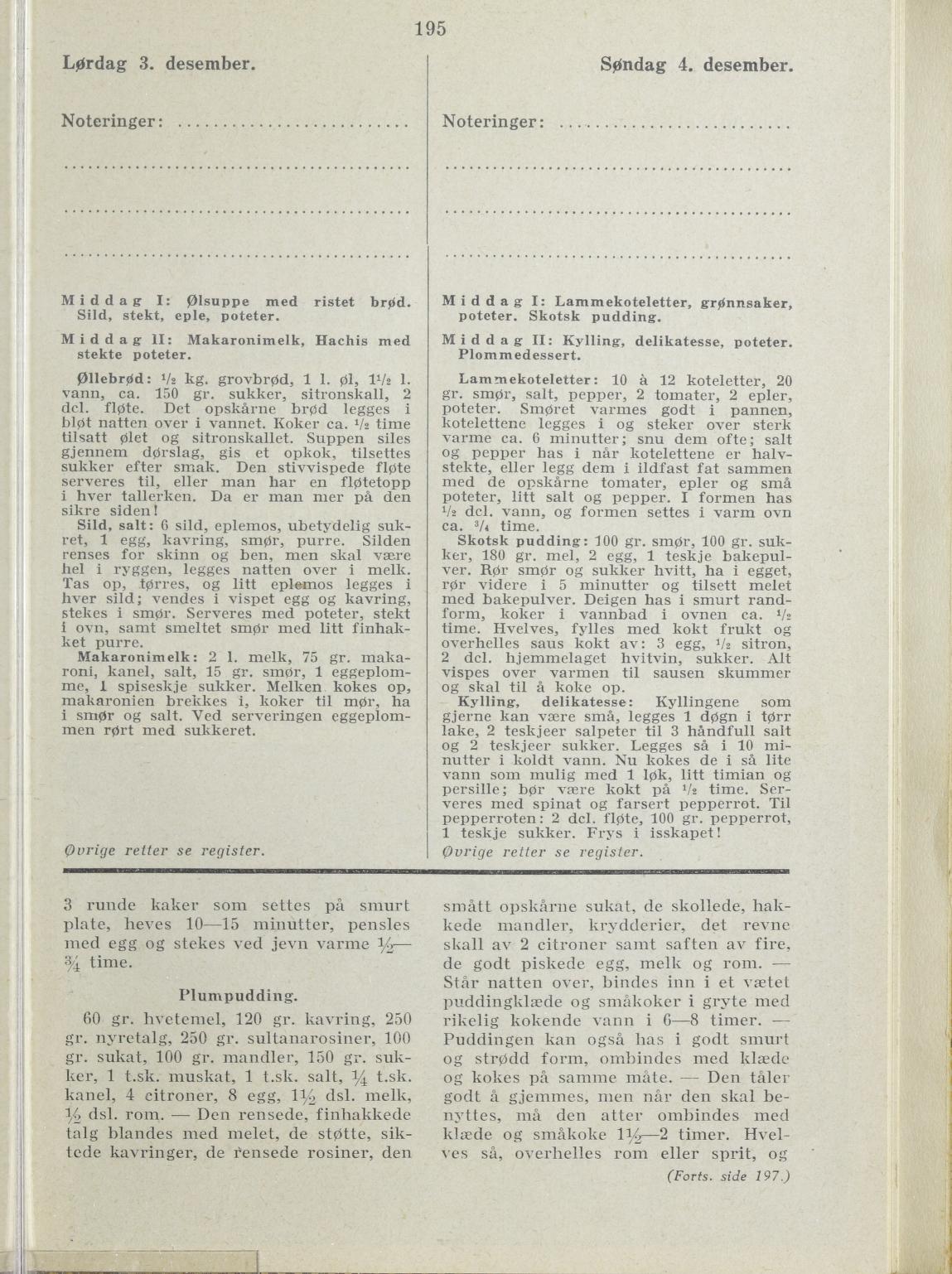 Faksimile av almanakksiden 3. desember 1938