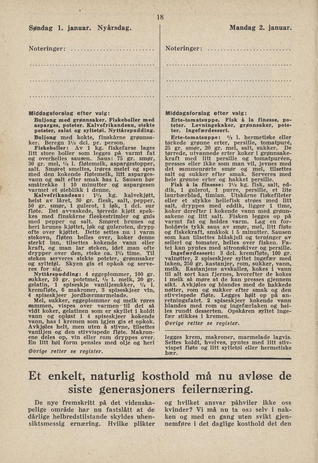Faksimile av almanakksiden 1. januar 1939