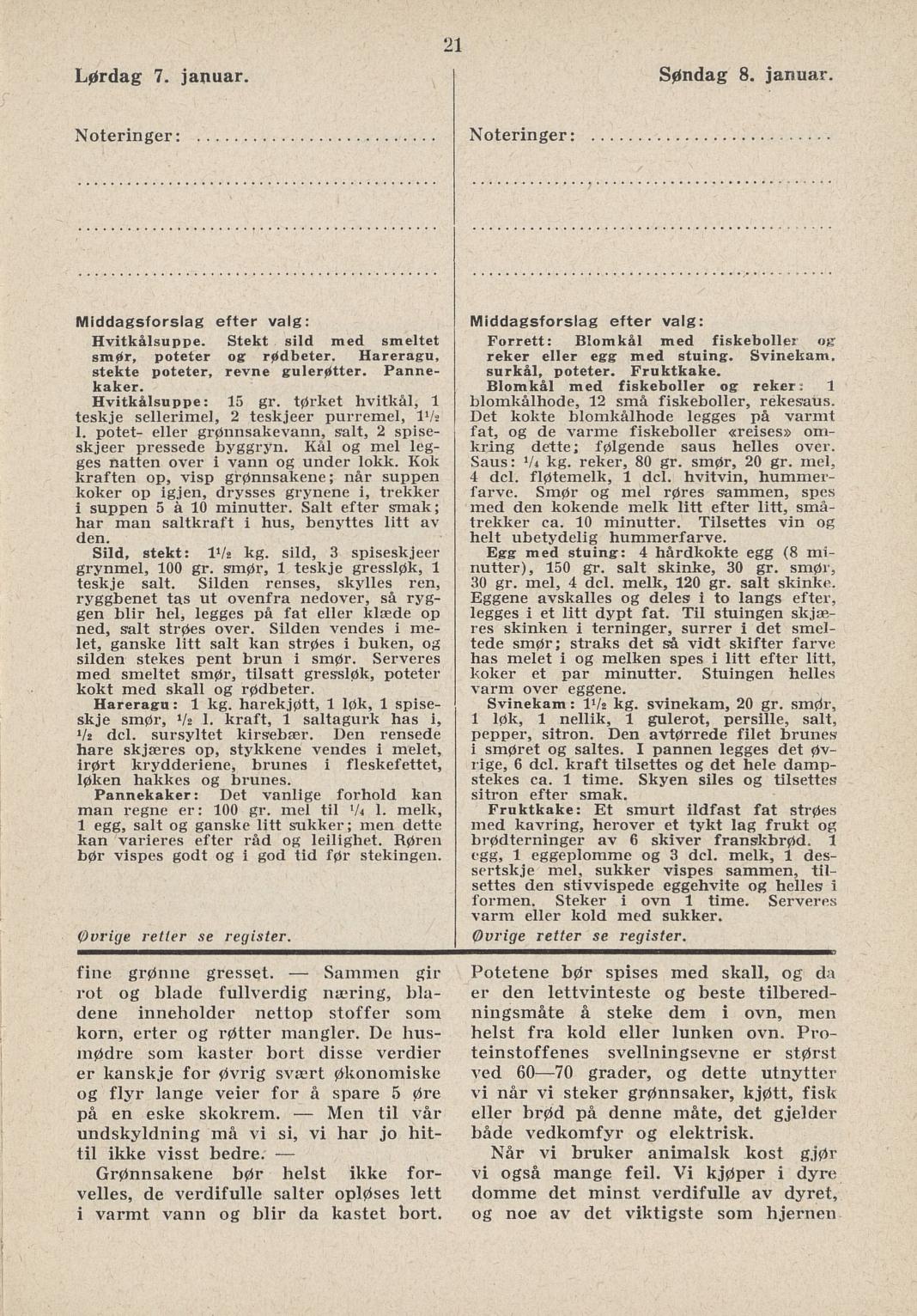 Faksimile av almanakksiden 7. januar 1939