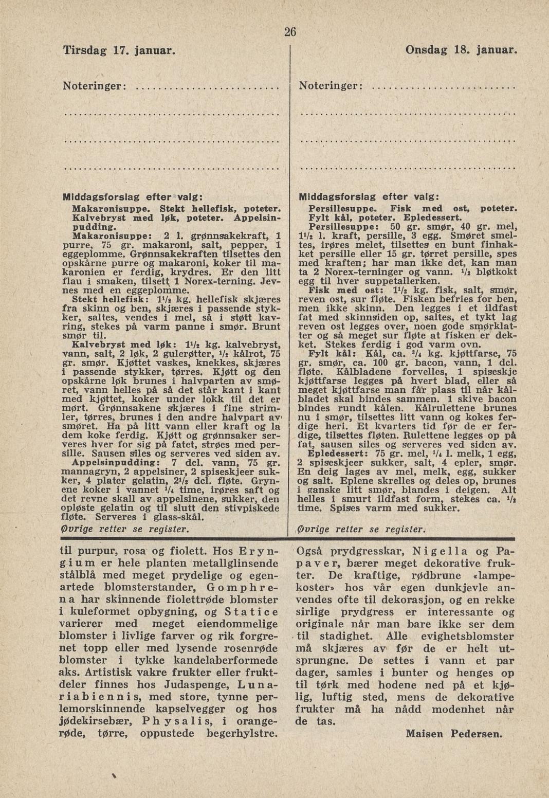 Faksimile av almanakksiden 17. januar 1939