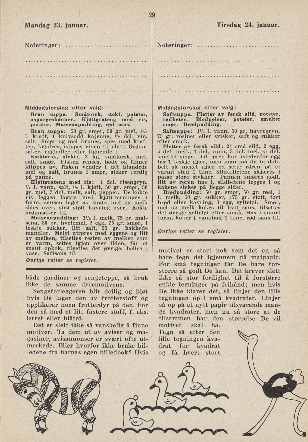 Faksimile av almanakksiden 23. januar 1939