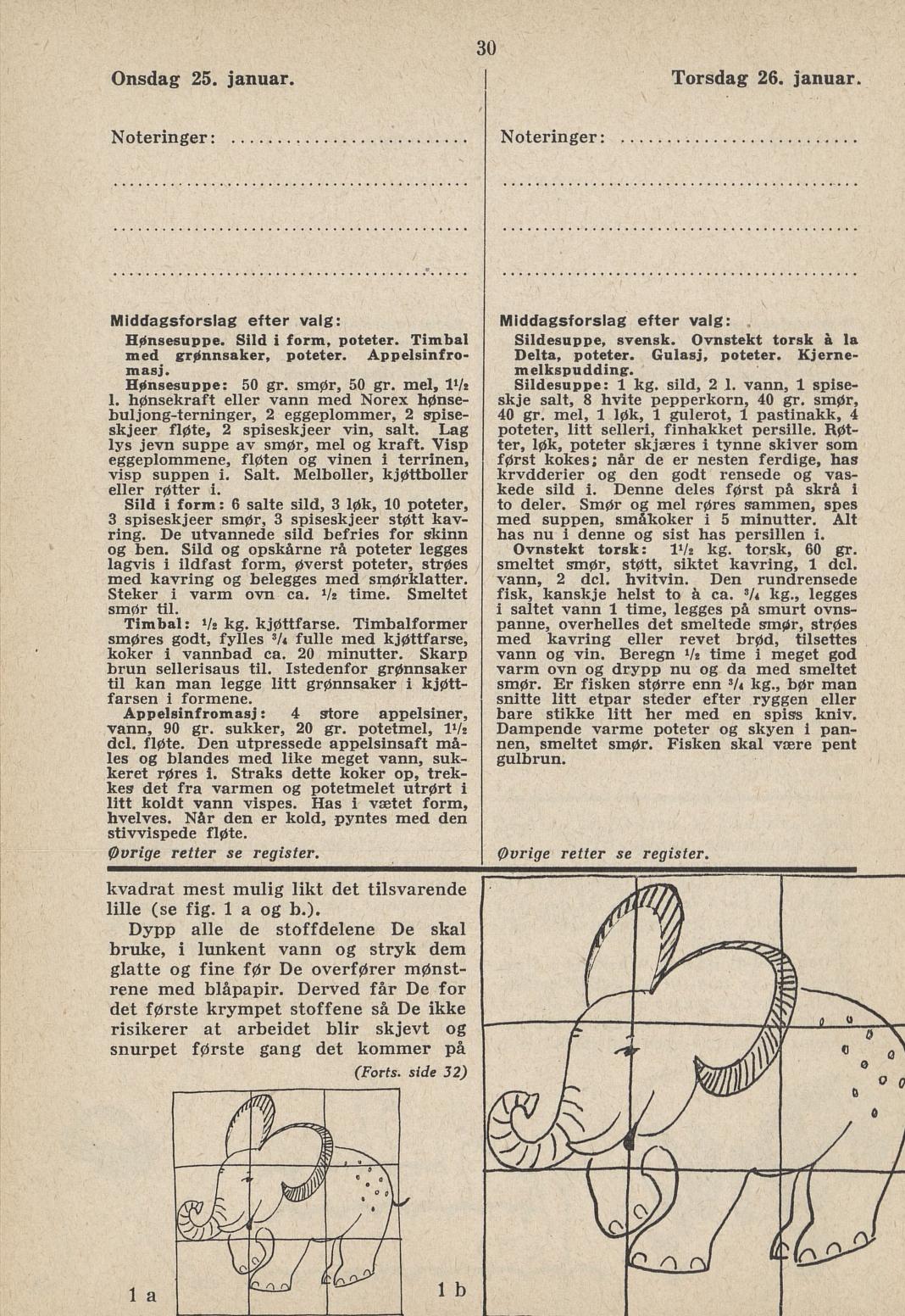 Faksimile av almanakksiden 25. januar 1939