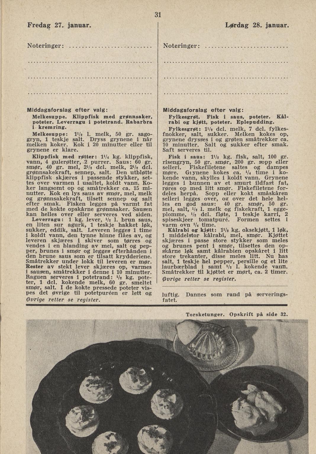 Faksimile av almanakksiden 27. januar 1939