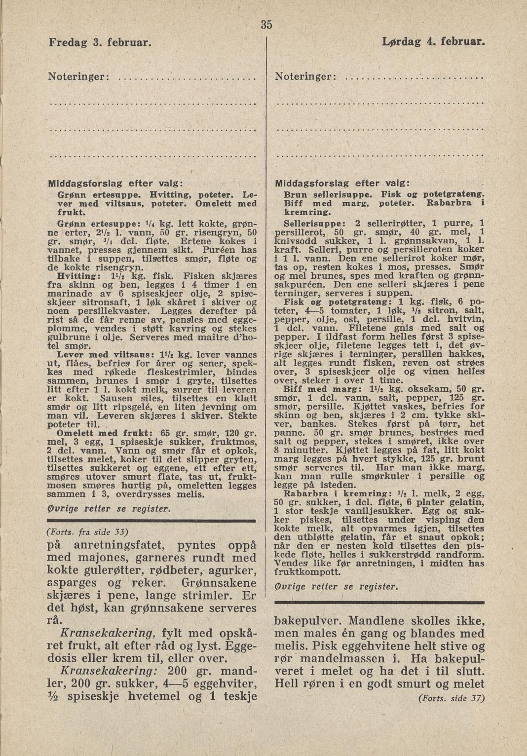 Faksimile av almanakksiden 3. februar 1939