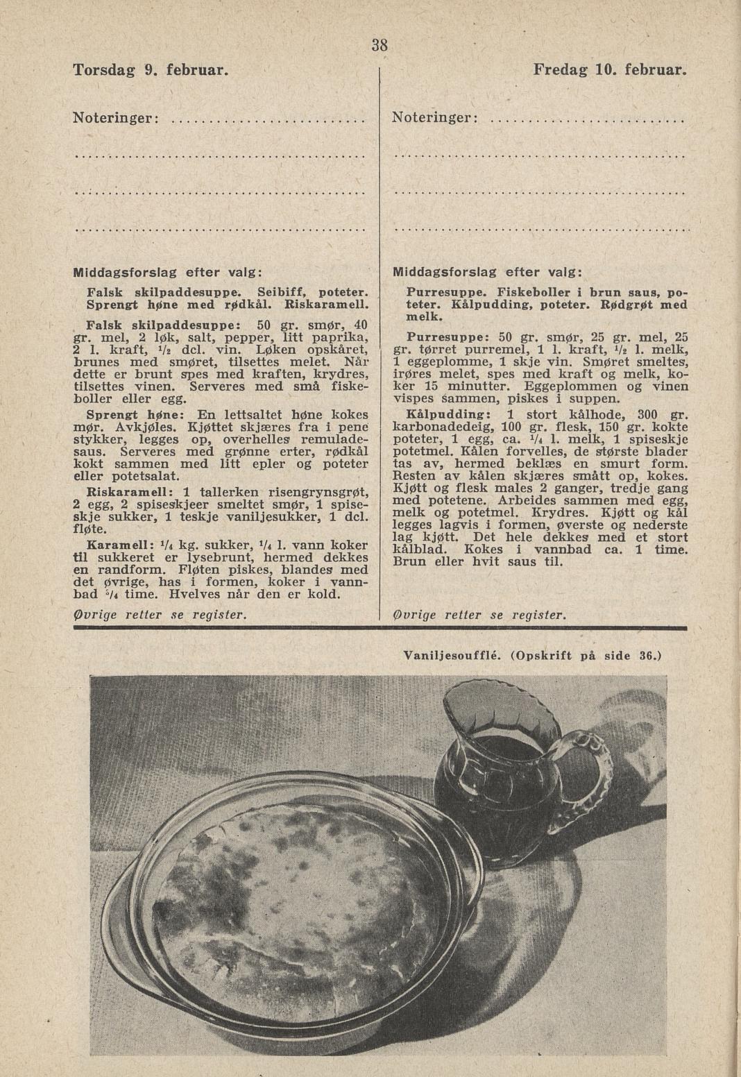 Faksimile av almanakksiden 9. februar 1939