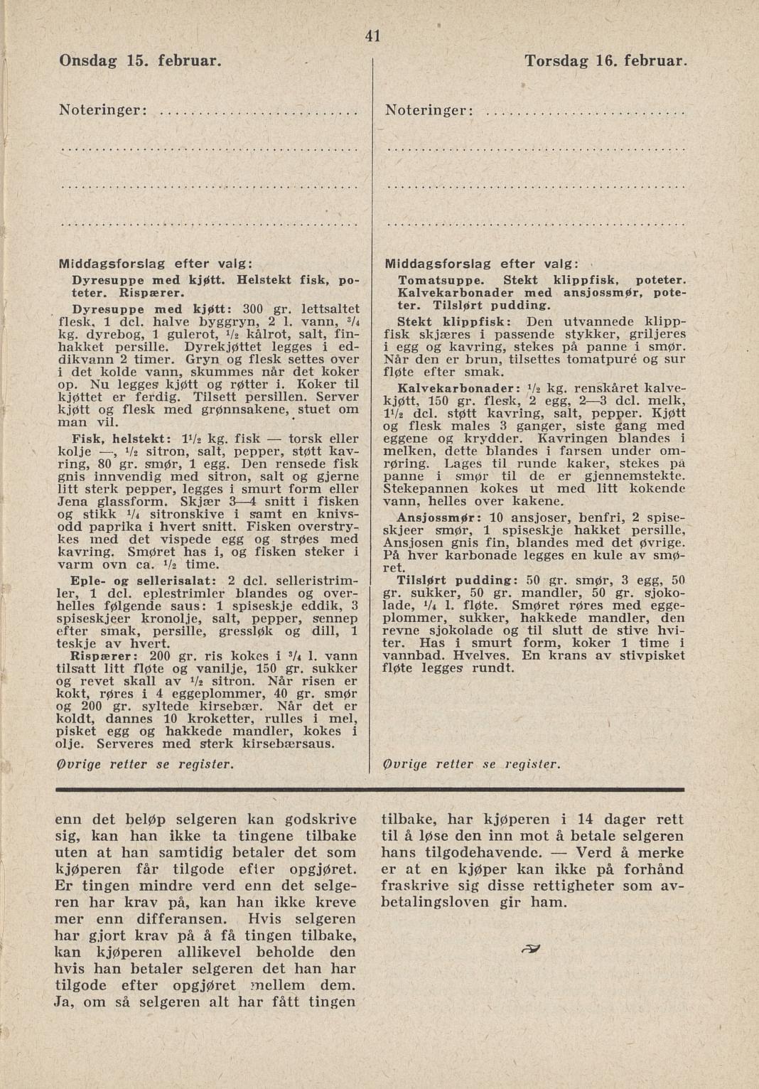 Faksimile av almanakksiden 15. februar 1939