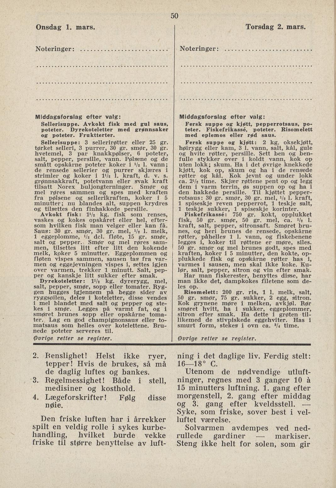 Faksimile av almanakksiden 1. mars 1939