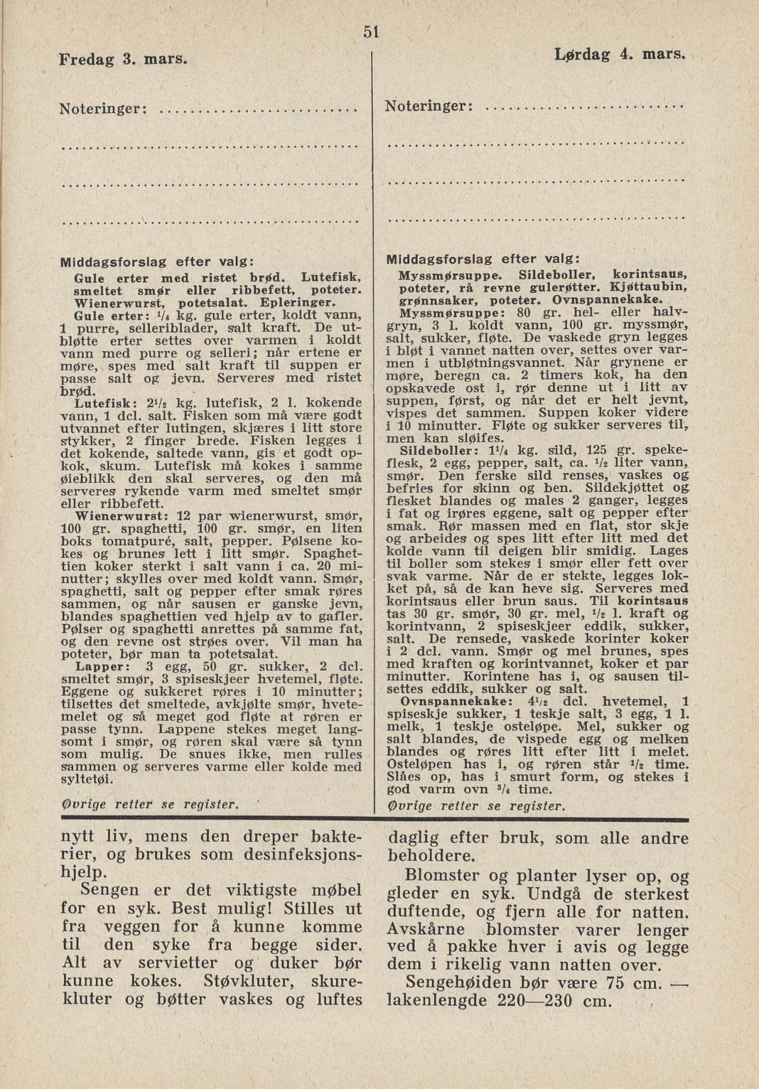 Faksimile av almanakksiden 3. mars 1939
