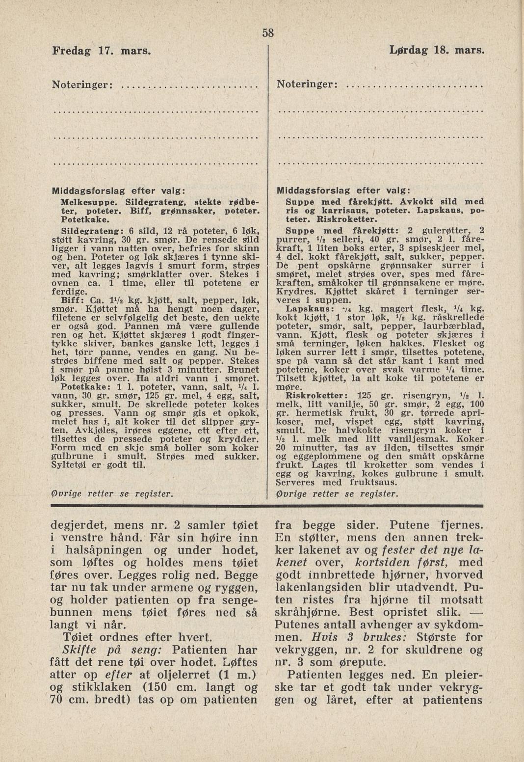 Faksimile av almanakksiden 17. mars 1939