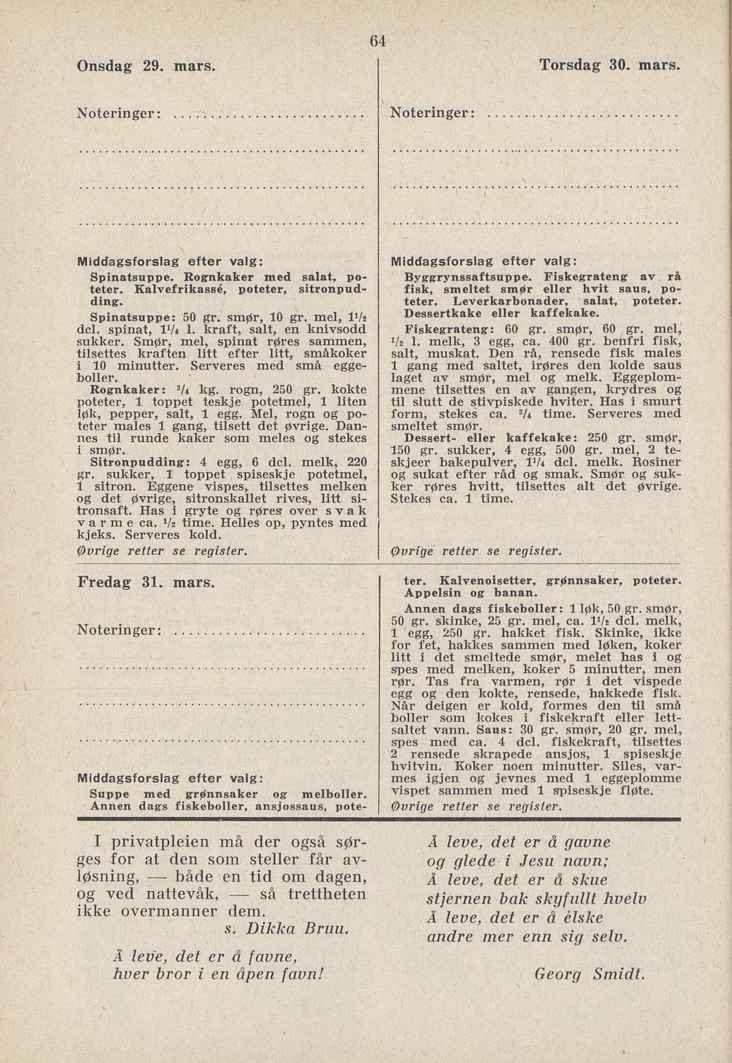 Faksimile av almanakksiden 29. mars 1939
