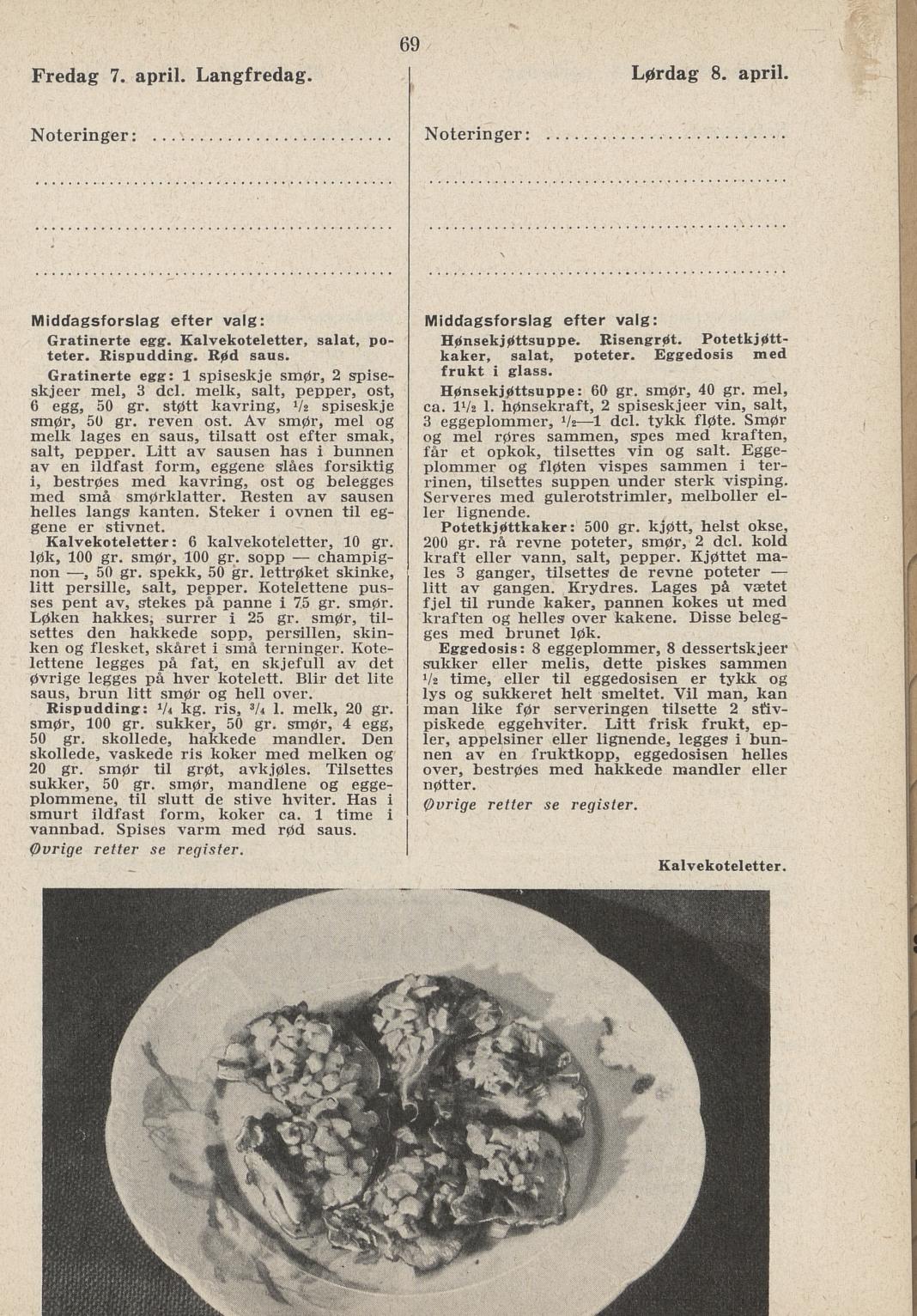 Faksimile av almanakksiden 7. april 1939