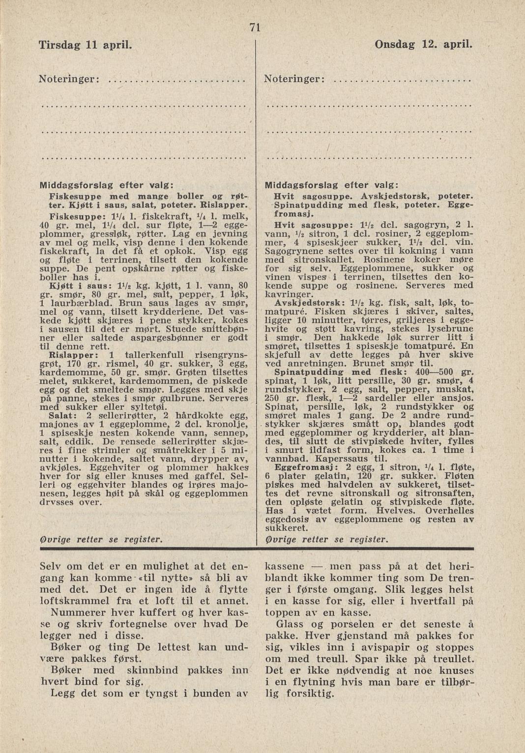 Faksimile av almanakksiden 11. april 1939
