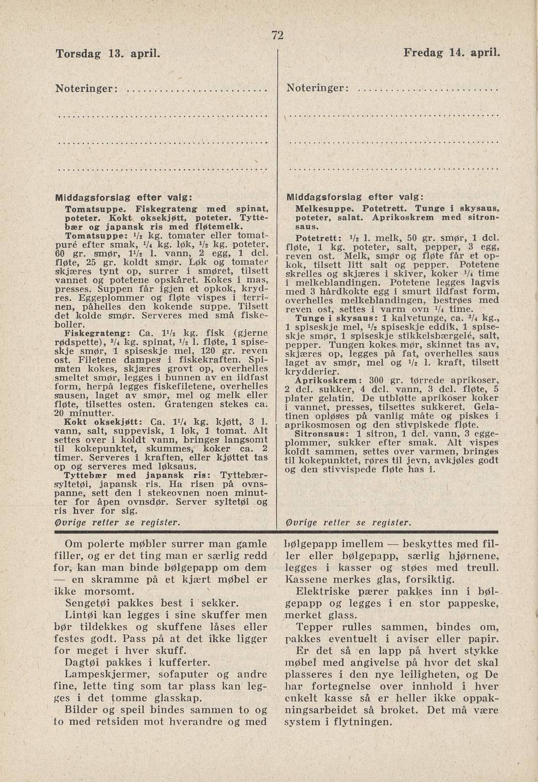Faksimile av almanakksiden 13. april 1939