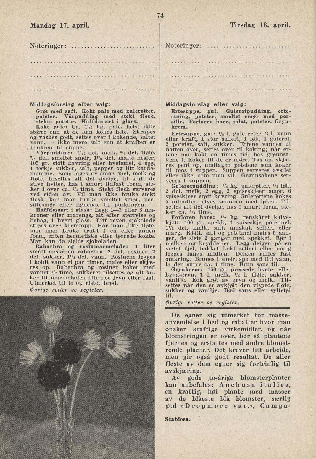 Faksimile av almanakksiden 17. april 1939